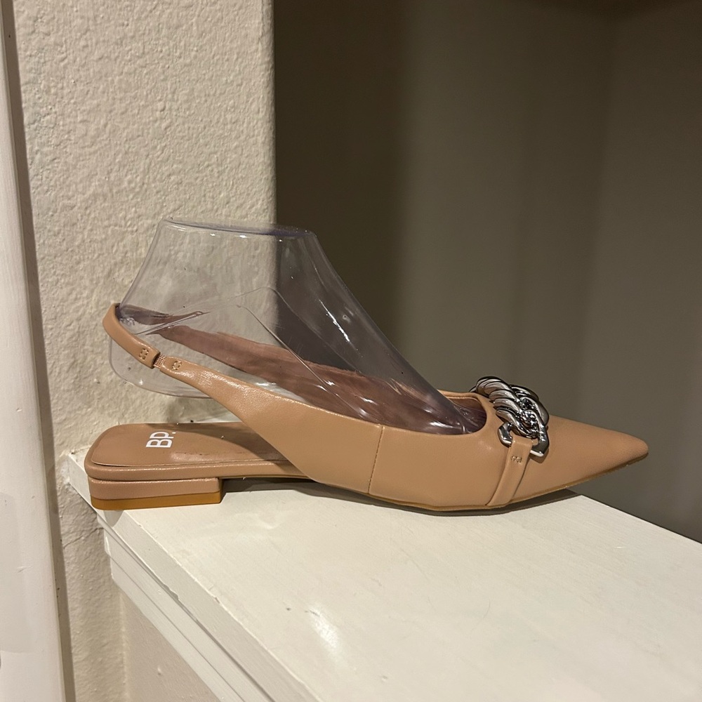 BP. Camille Pointed Toe Slingback Flat, Tan Mocha, Sandal Women’s 8 - Picture 5 of 10
